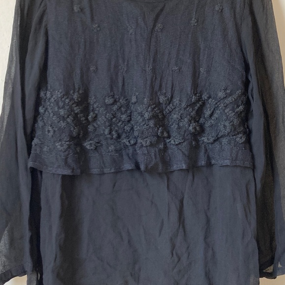 Funhouse NYC Black Lace Layered Sheer Blouse One Size - Picture 3 of 16